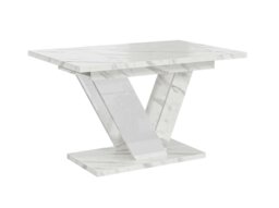 Rackhams Extendable Dining Table for 6 People DUBAI White Bianco Marble - thumbnail 5