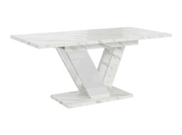 Rackhams Extendable Dining Table for 6 People DUBAI White Bianco Marble - thumbnail 6