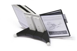 Rackhams SHERPA TABLE 20 Desk Display Panel Stand - 20 Panels - A4 Black & Grey - thumbnail 1