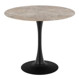 Rackhams Malta Ceramic Round Dining Table Brown/Black 90x75 cm - Black - No - Brown