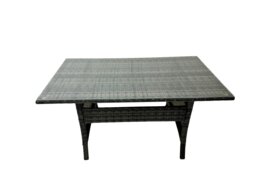 Rackhams 11 Seat Poly Rattan Outdoor Patio Dining Table Corner Sofa Set with 3 Stool 2 Chairs for Garden Backyard Dark Grey Mixed - thumbnail 6