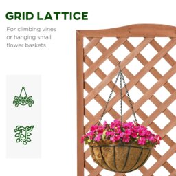 Rackhams Garden Wooden Planter Box with Trellis Flower Raised Bed Brown - Dark Brown - thumbnail 5