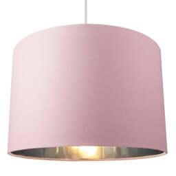 "Rackhams Contemporary Pink Cotton 12"" Table/Pendant Lamp Shade with Shiny Silver Inner" - thumbnail 4