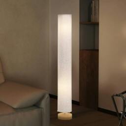 "Rackhams Floor Lamp for Living Room, 47"" Modern Standing Lamp with Linen Shade, Wooden Base, Grey" - thumbnail 2