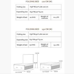 Rackhams Accordion Folding Double Bed - 120cm - thumbnail 4