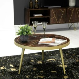 Rackhams Jusleen Solid Mango Wood Round Coffee Table - thumbnail 2
