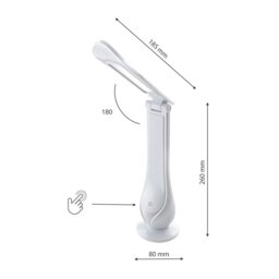 Rackhams Lilly White LED Table Lamp Funky Reading Or Desk Lamp 4W LED Built in Fully Adjustable And 3 Stage Dimmer Switch - thumbnail 3