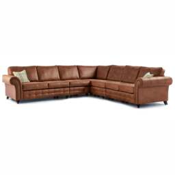 Rackhams Oakland Large 7 Seater Leather Corner Sofa Chesterfield Style - Charcoal - thumbnail 2