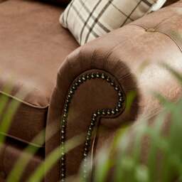 Rackhams Oakland Large 7 Seater Leather Corner Sofa Chesterfield Style - Charcoal - thumbnail 6
