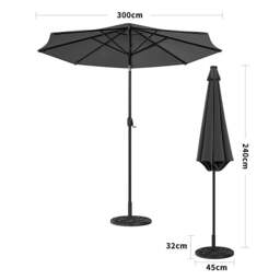 Rackhams 2 Person Patio Garden Dining Set With LED Umbrella & Folding Chairs - thumbnail 5