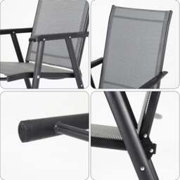 Rackhams 2 Person Patio Garden Dining Set With LED Umbrella & Folding Chairs - thumbnail 4