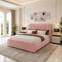 Rackhams Panama Divan Ottoman Bed With Mattress - Double - Solid Wood - Pink - thumbnail 1