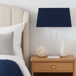 Rackhams Lizzie Chrome & Navy Touch Table Lamp