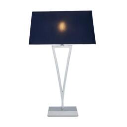 Rackhams Lizzie Chrome & Navy Touch Table Lamp - thumbnail 3