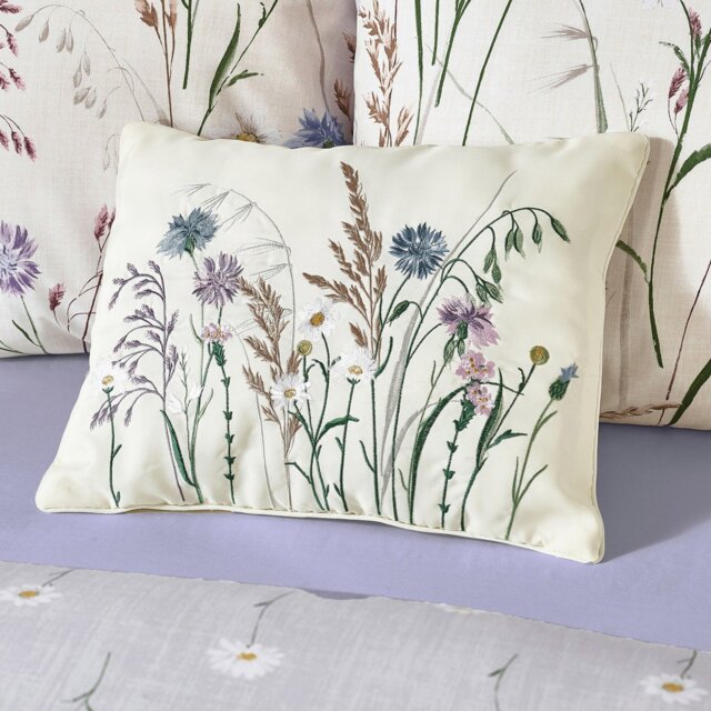 Rackhams Grasmere Floral Embroidered Cushion - Lilac - image 1