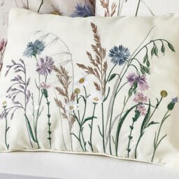 Rackhams Grasmere Floral Embroidered Cushion - Lilac - thumbnail 2