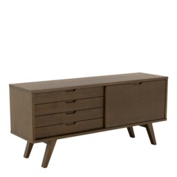 Rackhams A-Line Sideboard with 4 Drawers and Sliding Door in Smoked Oak - Smoked Oak - 160 - 1 - thumbnail 1