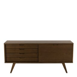 Rackhams A-Line Sideboard with 4 Drawers and Sliding Door in Smoked Oak - Smoked Oak - 160 - 1 - thumbnail 2