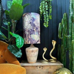 Rackhams Cinnamon Enchanted Wood Velvet Tube Lampshade