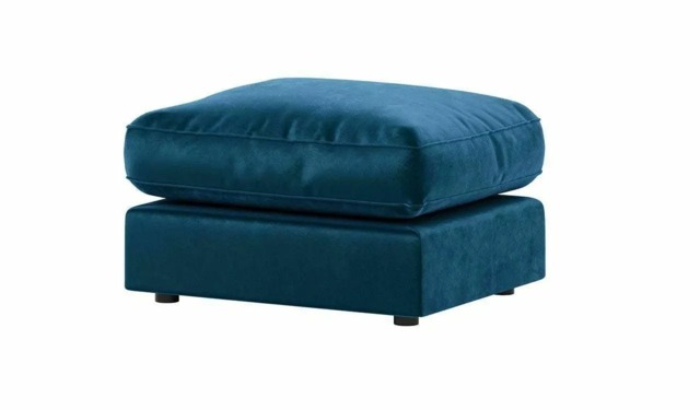 Rackhams Gavelle Living Room Furniture Range - Cushion top footstool - Blue - image 1