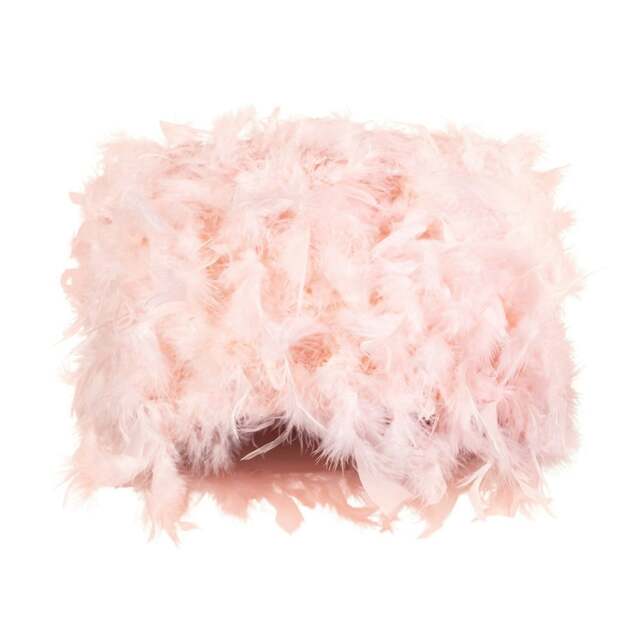 Rackhams Modern Designer Real Pink Feather Drum Lamp Shade with Inner Cotton Lining - image 1