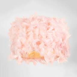 Rackhams Modern Designer Real Pink Feather Drum Lamp Shade with Inner Cotton Lining - thumbnail 5
