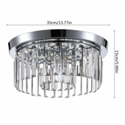Rackhams Crystal Column Flush Mount Ceiling Light with Chrome Frame - Silver - One Size - thumbnail 6