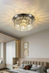 Rackhams Crystal Column Flush Mount Ceiling Light with Chrome Frame - Silver - One Size - thumbnail 2