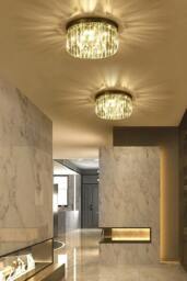 Rackhams Crystal Column Flush Mount Ceiling Light with Chrome Frame - Silver - One Size - thumbnail 1