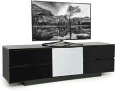 "Rackhams AVITUS ULTRA Remote Friendly Beam-Thru Premium Black with 4-Black Drawers 32""-65"" Flat Screen TV Cabinet" - thumbnail 1
