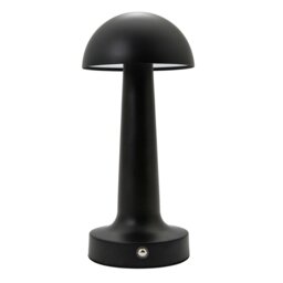 Rackhams Matt Black Rechargeable LED Touch Dimmable Table Lamp with Metal Shade
