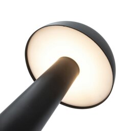 Rackhams Matt Black Rechargeable LED Touch Dimmable Table Lamp with Metal Shade - thumbnail 3