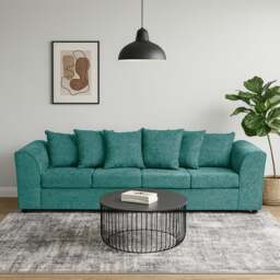 Rackhams Monaco Chenille Fabric 4 Seater Sofa - Teal