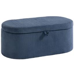Rackhams Storage Ottoman, Corduroy Ottoman Storage Box with Padded Seat - Dark Grey - thumbnail 3