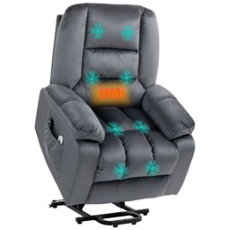 Rackhams Lift Chair with Vibration Massage, Heat, Quick Assembly - Dark brown - Velvet (Polyester) - 85W x 94D x 107Hcm - thumbnail 6