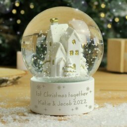 Rackhams Personalised Message Village Glitter Snow Globe - thumbnail 2