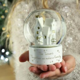 Rackhams Personalised Message Village Glitter Snow Globe - thumbnail 1