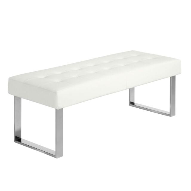 Rackhams White Leatherette Bench 5000 - image 1