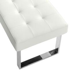 Rackhams White Leatherette Bench 5000 - thumbnail 5