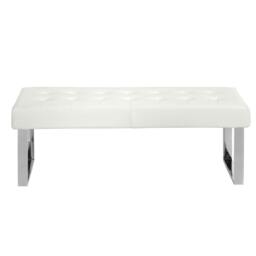 Rackhams White Leatherette Bench 5000 - thumbnail 2