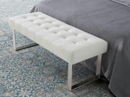 Rackhams White Leatherette Bench 5000 - thumbnail 6
