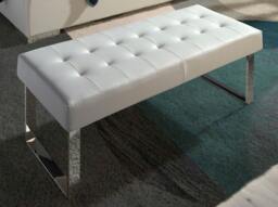 Rackhams White Leatherette Bench 5000 - thumbnail 3