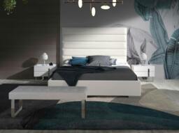 Rackhams White Leatherette Bench 5000 - thumbnail 4