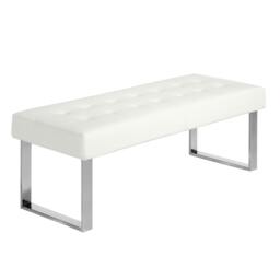 Rackhams White Leatherette Bench 5000 - thumbnail 1
