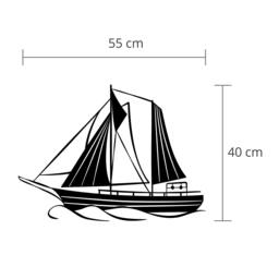 Rackhams Modern Metal Wall Art Sail Home Ornament Decorative Minimalist Design Hanging Wall Sculpture, Black - Metal - Black - thumbnail 3