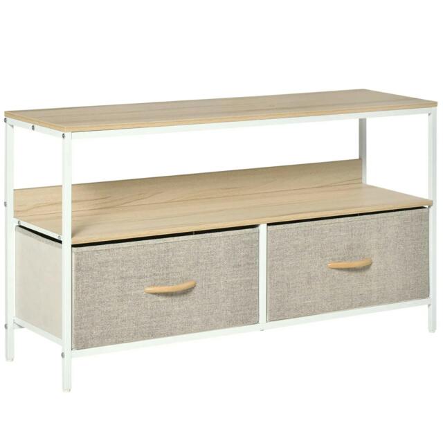 Rackhams TV Stand Cabinet with 2 Foldable Drawers - Maple Colour - image 1