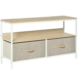 Rackhams TV Stand Cabinet with 2 Foldable Drawers - Maple Colour - thumbnail 1