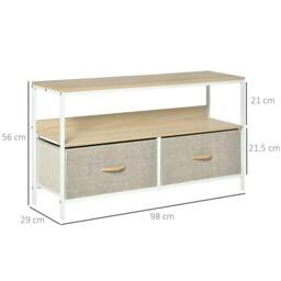 Rackhams TV Stand Cabinet with 2 Foldable Drawers - Maple Colour - thumbnail 3