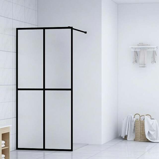 Rackhams Walk-in Shower Screen Frosted Tempered Glass 100x195 cm