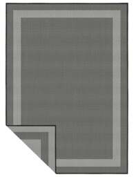 Rackhams Duo Weave Outdoor Dark Grey Rug Bordered - 120X170 cm - thumbnail 1